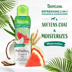TropiClean Watermelon 2 i 1 giver fugt til din hund