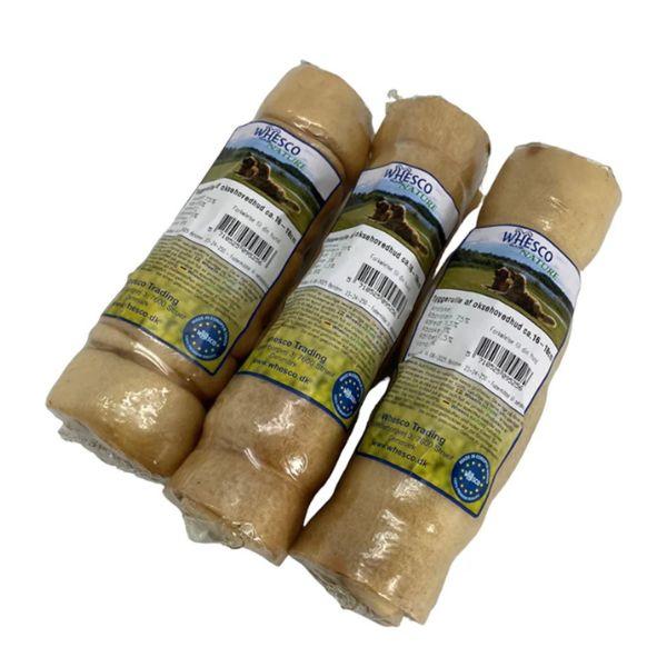 Tyggerulle af oksehovedhud til hund 15 cm