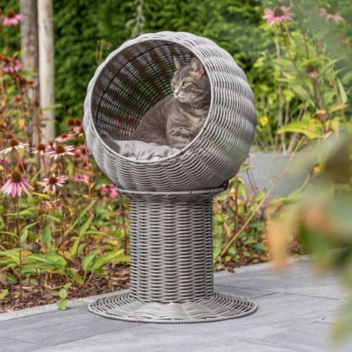 kattehule i polyrattan med pude