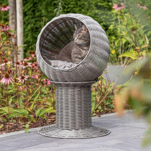 kattehule i polyrattan med pude