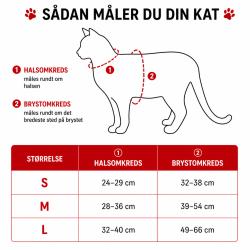Størrelses skema til kattesele