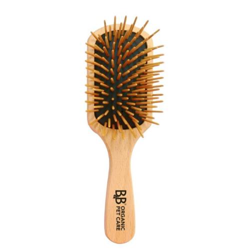 B&B Wood Pin Brush – skånsom hundebørste i træ med lange pinde til effektiv pelspleje