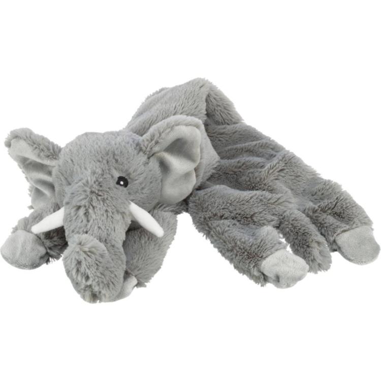Grå elefant hundelegetøj i blød plys