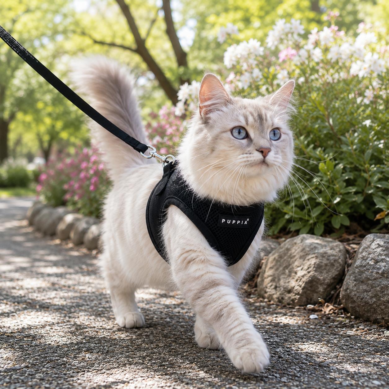 Kattesele med ryglukning fra Puppia