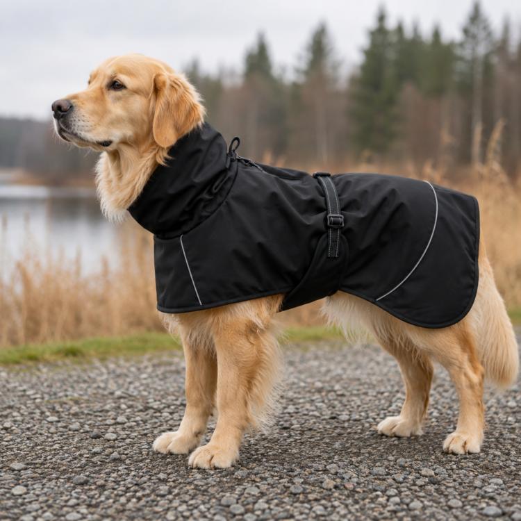 Dogman sort softshell hundedækken med fleecefor