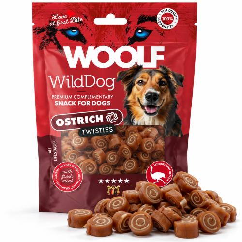 Woolf WildDog Ostrich & Cod Twisties hundegodbid 100g
