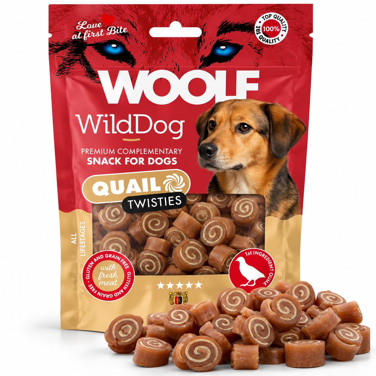 Woolf WildDog Quail & Cod Twisties 100g