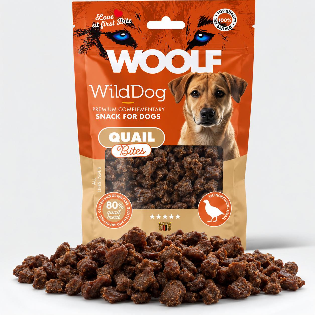 Woolf WildDog Soft Quail Bites 100g