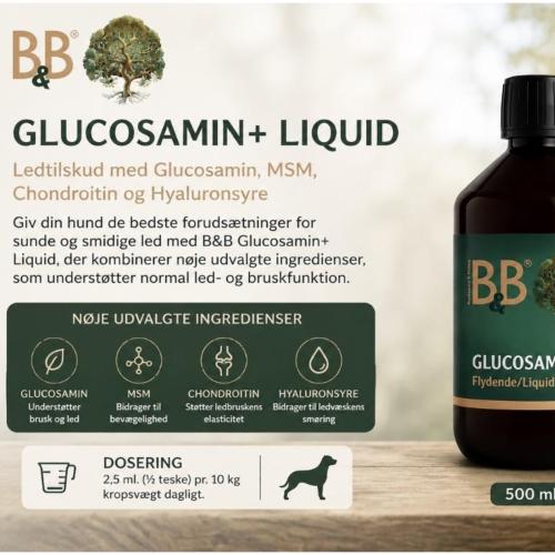 B&B Glucosamin til hund+ Flydende 250 ml
