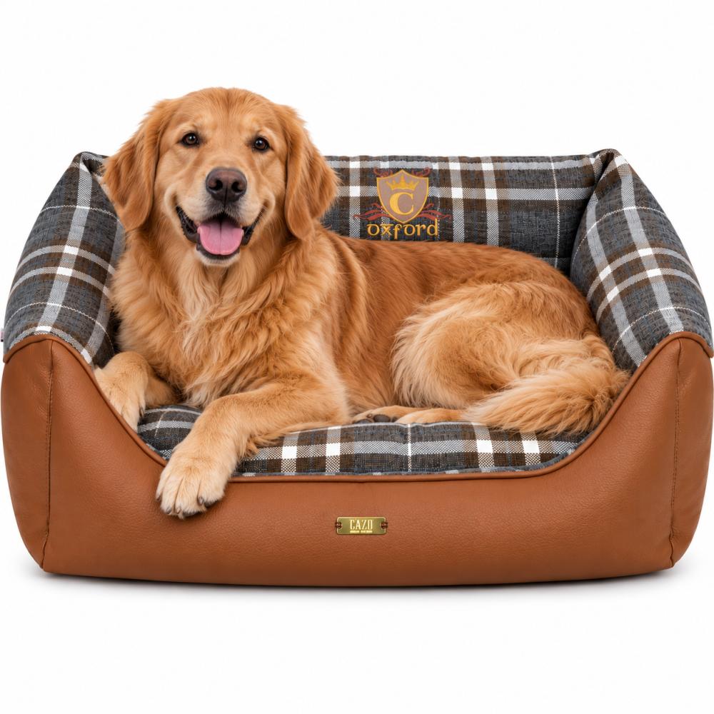 Brun hundeseng i størrelse medium og large